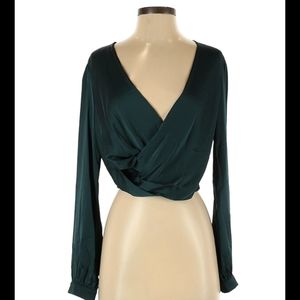 ASTR The Label Long Sleeve Green Blouse